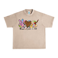 French Oak peace love art Urban Heavy Tee - texasbilliewilder