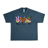Midnight Navy peace love art Urban Heavy Tee - texasbilliewilder