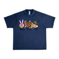 Navy peace love art Urban Heavy Tee - texasbilliewilder