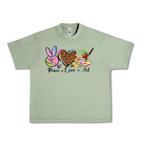 Oil Green peace love art Urban Heavy Tee - texasbilliewilder