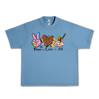 Pebble Blue peace love art Urban Heavy Tee - texasbilliewilder