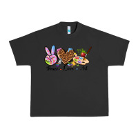 Pigment Black peace love art Urban Heavy Tee - texasbilliewilder