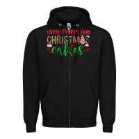 Black Snowflakes and Christmas cakes Zipper Hoodie - JahusDesignShop