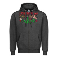 Charcoal Heather Snowflakes and Christmas cakes Zipper Hoodie - JahusDesignShop