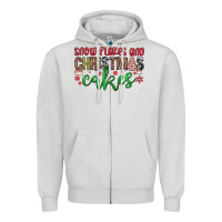 Snowflakes And Christmas Cakes Zipper Hoodie | Teevron