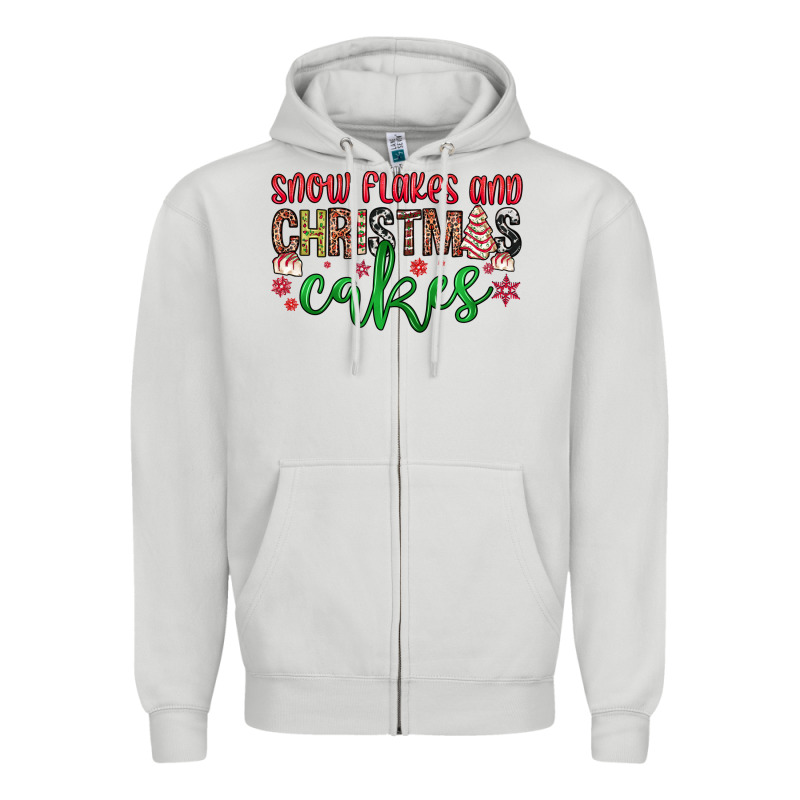 Snowflakes And Christmas Cakes Zipper Hoodie by JahusDesignShop | Teevron