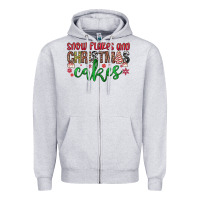 Heather Grey Snowflakes and Christmas cakes Zipper Hoodie - JahusDesignShop