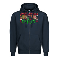 Navy Snowflakes and Christmas cakes Zipper Hoodie - JahusDesignShop