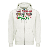 Oatmeal Heather Snowflakes and Christmas cakes Zipper Hoodie - JahusDesignShop