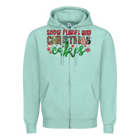 Seafoam Snowflakes and Christmas cakes Zipper Hoodie - JahusDesignShop