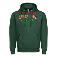 Sports Green Snowflakes and Christmas cakes Zipper Hoodie - JahusDesignShop