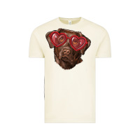Labrador Retriever With Love Glass Vintage Tee | Teevron
