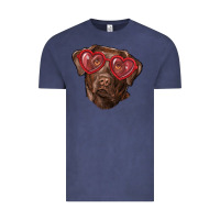Vintage Denim labrador retriever with love glass Vintage Tee - RanaPortraitStore