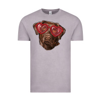 Vintage Zinc labrador retriever with love glass Vintage Tee - RanaPortraitStore