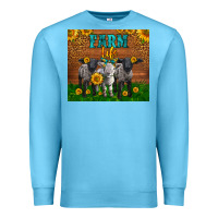 Ocean Blue Western Baby Sheeps Farm Life Garden Premium Sweatshirt - LillyAllenDesigns