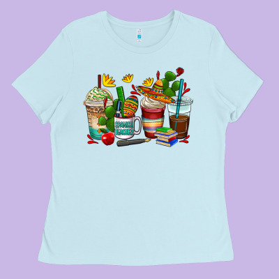Spanish Teacher Coffee Cups Ladies Tee Designed By Adodesignshop