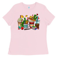 Bubblegum Pink spanish teacher coffee cups Ladies Tee - AdoDesignShop