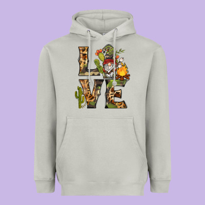 Love Camping Gnome Heavyweight Hoodie Designed By Barkaloodesign