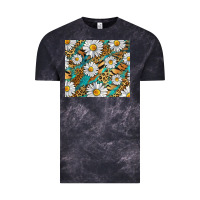 Cloud Black Leopard And Tiger Daisy Vintage Tee - RanaPortraitStore