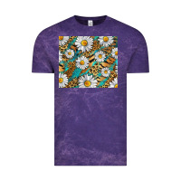 Cloud Purple Leopard And Tiger Daisy Vintage Tee - RanaPortraitStore