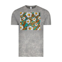 Cloud Rock Leopard And Tiger Daisy Vintage Tee - RanaPortraitStore