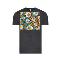 Vintage Black Leopard And Tiger Daisy Vintage Tee - RanaPortraitStore
