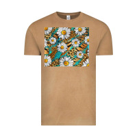 Vintage Camel Leopard And Tiger Daisy Vintage Tee - RanaPortraitStore