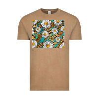 Vintage Coffee Leopard And Tiger Daisy Vintage Tee - RanaPortraitStore
