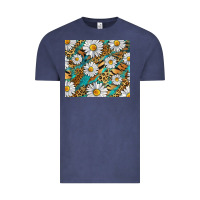 Vintage Denim Leopard And Tiger Daisy Vintage Tee - RanaPortraitStore