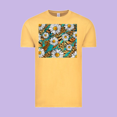 Vintage Tee Leopard And Tiger Daisy