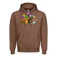 Chestnut mardi gras gnome bulldozer Zipper Hoodie - JahusDesignShop