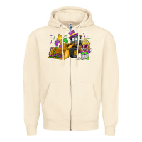 Sandshell mardi gras gnome bulldozer Zipper Hoodie - JahusDesignShop