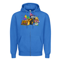 True Royal mardi gras gnome bulldozer Zipper Hoodie - JahusDesignShop