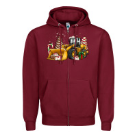 Burgundy little debbie tree cakes bulldozer Zipper Hoodie - JahusDesignShop