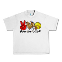 Lunar Rock peace love softball Urban Heavy Tee - Zillion Design Studio