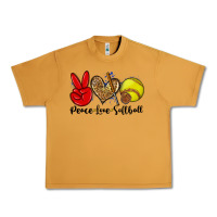 Peanut Butter peace love softball Urban Heavy Tee - Zillion Design Studio