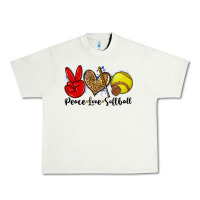 Pistachio peace love softball Urban Heavy Tee - Zillion Design Studio