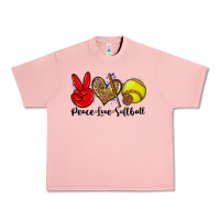 Salmon peace love softball Urban Heavy Tee - Zillion Design Studio
