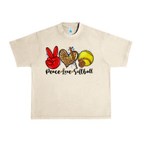 Sandshell peace love softball Urban Heavy Tee - Zillion Design Studio