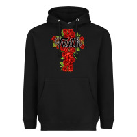 Black faith floral cross Heavyweight Hoodie - NancyCooperArtShop