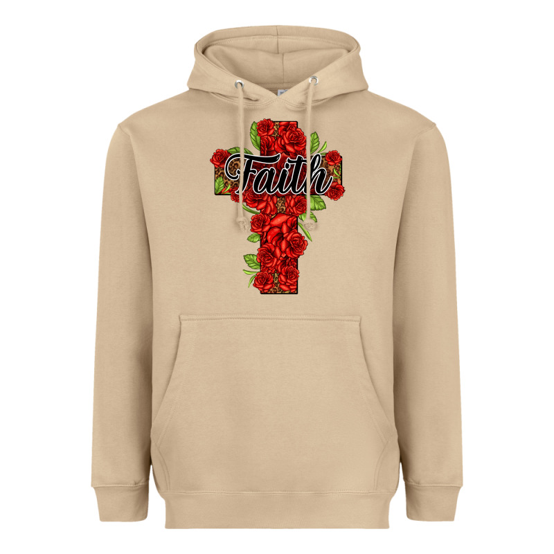 Faith Floral Cross Heavyweight Hoodie by NancyCooperArtShop | Teevron