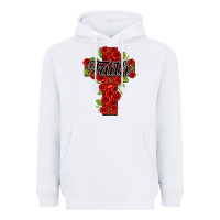 White faith floral cross Heavyweight Hoodie - NancyCooperArtShop