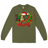 Army Green Christmas lala claus Long Sleeve Tee - FaDigitalArtStudio