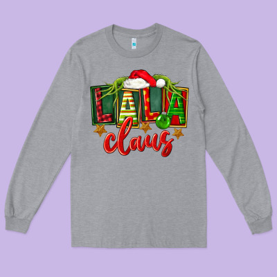 Christmas Lala Claus Long Sleeve Tee Designed By Fadigitalartstudio