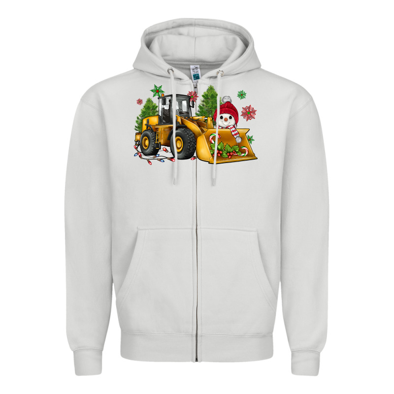 Christmas Bulldozer Snowman Zipper Hoodie by JahusDesignShop | Teevron