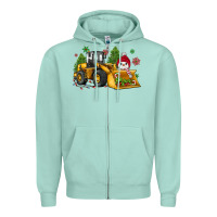 Seafoam christmas bulldozer snowman Zipper Hoodie - JahusDesignShop