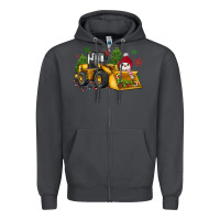 Smoke christmas bulldozer snowman Zipper Hoodie - JahusDesignShop