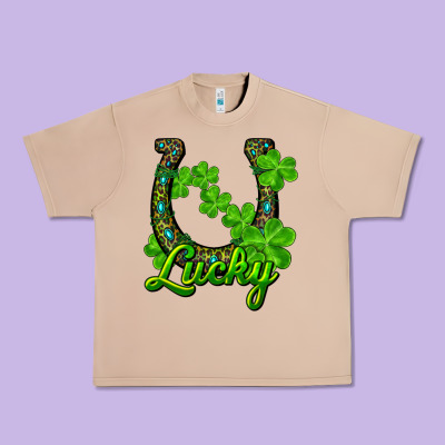 Lucky Shamrock Horseshoe Urban Heavy Tee Designed By Ranaportraitstore