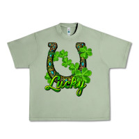 Oil Green lucky shamrock horseshoe Urban Heavy Tee - RanaPortraitStore
