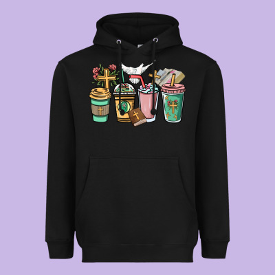 Faith Coffee Cups Heavyweight Hoodie Designed By Nancycooperartshop